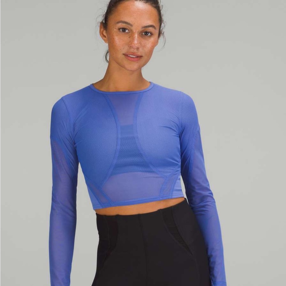 Lululemon Mesh Panelled Training Long Sleeve Shirt in Wild Indigo.